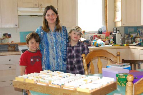 Seed producer Dawn Moden, with her children Bayley and Sarah, is getting ready for the growing season. She will be one of the vendors at the Frontenac Farmer's Market 'Seedy Saturday', Sat. March 22.